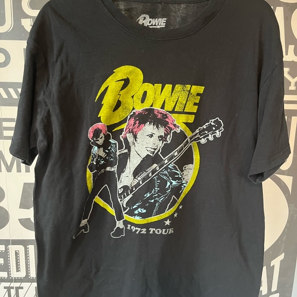 Bowie 1972 Tour Black Graphic T-Shirt, Reproduction - Picture 1 of 3